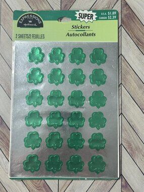 Vintage Hallmark St Patrick’s Day Shamrock Stickers - New Sealed